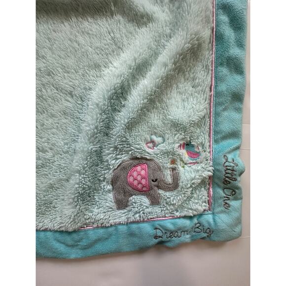 Koala Baby Green Pink Elephant Bird Dream Big Little One Plush Blanket Kids - Picture 2 of 7